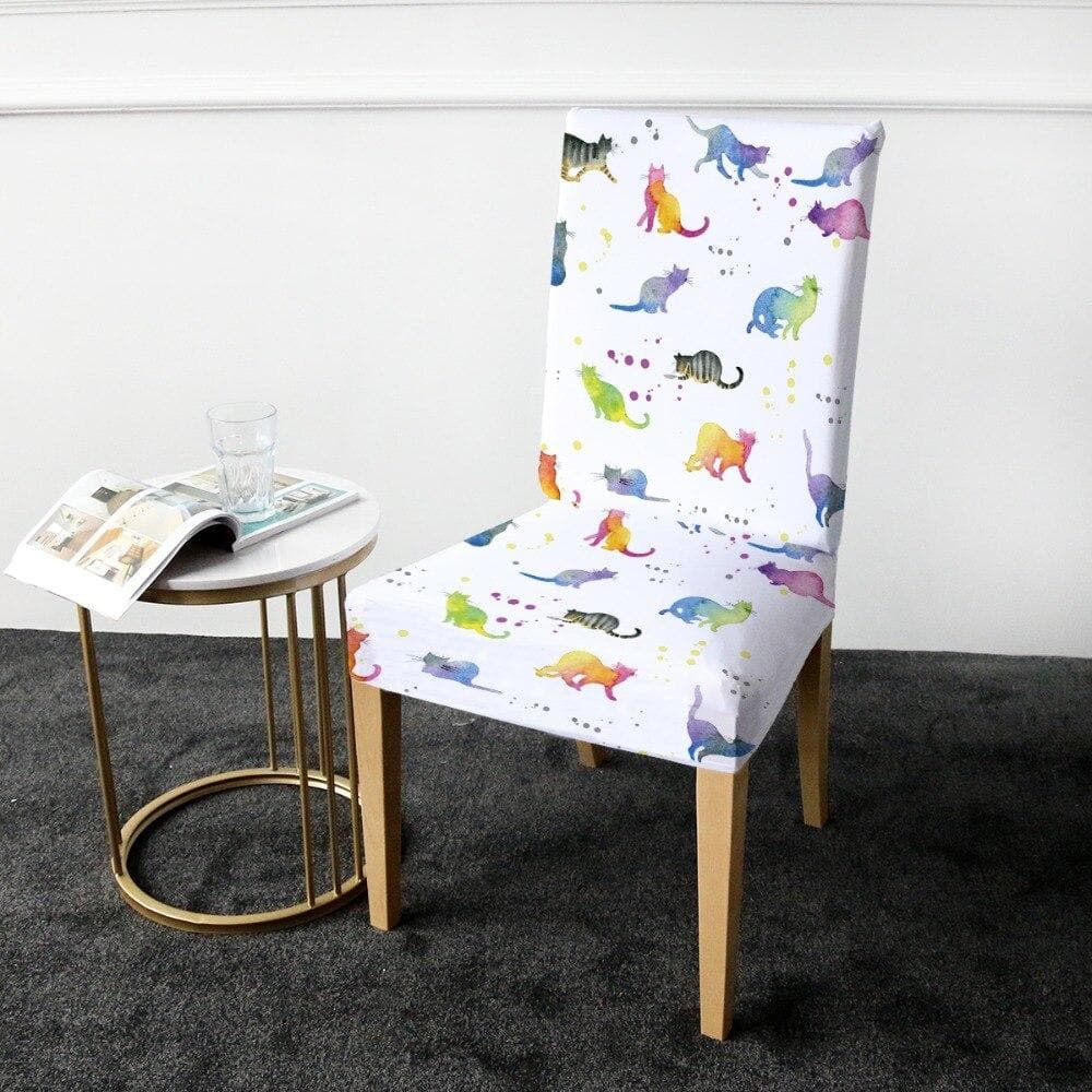 Linen Feline Cover for a dining chair 1 Linen Feline Cover for a dining chair