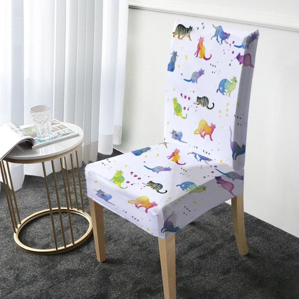 Linen Feline Cover for a dining chair 2 Linen Feline Cover for a dining chair - Image 2