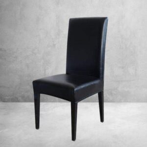 Black Leather Faux Leather Cover for a dining chair