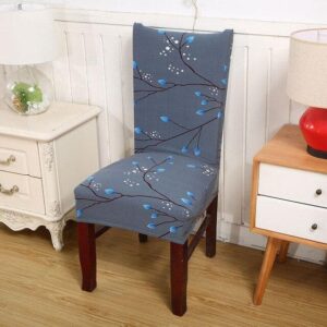 Blue Leaf Print Leaves Cover for a dining chair