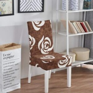 Brown Floral Cover for a dining chair
