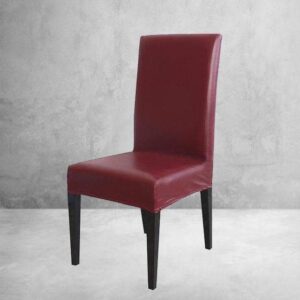 Burgundy Leather Faux Leather Cover for a dining chair