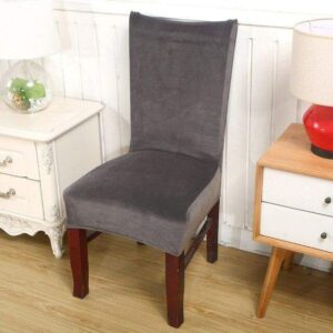 Charcoal Gray Velvet Cover for a dining chair, model CHA-086