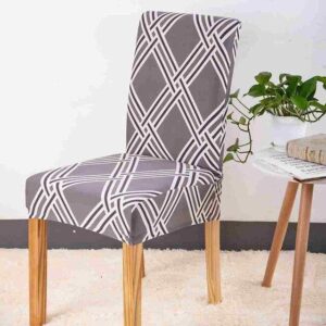 Gray Interlaced Cover for a dining chair