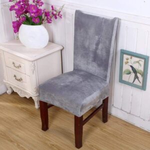 Gray Velvet Cover for a dining chair, model CHA-065