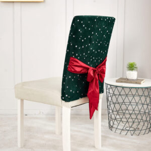 Green Velvet Christmas Cover for a dining chair