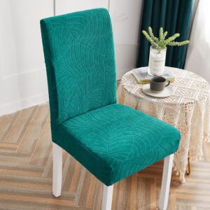 Waterproof Leaf Print Blue Cover for a dining chair