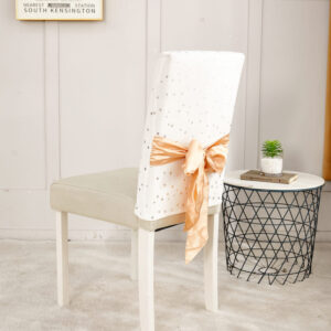 White Velvet Christmas Cover for a dining chair