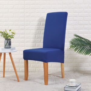 Wide Blue Cover for a dining chair