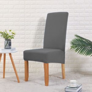 Wide Gray Cover for a dining chair, model CHA-099