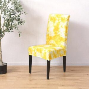 Yellow Paw Print Cover for a dining chair